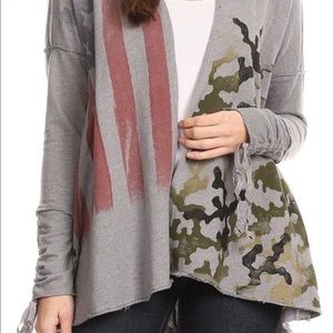 Special Dye American Flag & Camo Open Hoodie